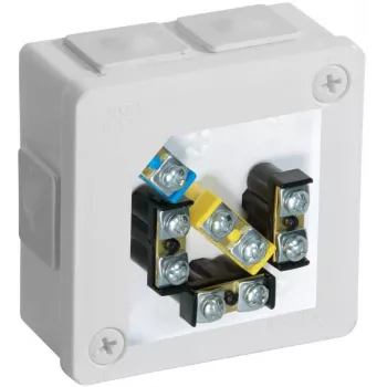 VIPLAST VP-22 scatola di derivazione a parete con morsetti, 6 ingressi cavo, bianco, IP55, 86x86x40 mm