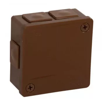 VIPLAST VP-22 scatola di derivazione da incasso e a parete, 6 ingressi cavi, marrone, IP55, 86x86x40 mm