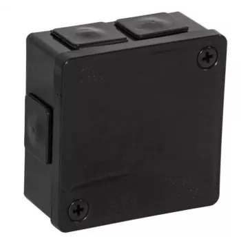 VIPLAST VP-22 Scatola di derivazione da parete con morsetti, 6 ingressi cavi, IP55, nero, 86x86x40 mm