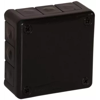 VIPLAST VP-41 Scatola di derivazione da incasso vuota con 12 ingressi cavi, nero, IP55, 98x98x42mm