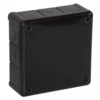 VIPLAST VP-51 scatola di derivazione vuota da parete, 12 ingressi cavi, IP55, nero, 118x118x46 mm, 051-05