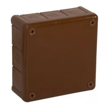 VIPLAST VP-51 Scatola di derivazione da parete, 12 ingressi cavi, marrone, IP55, 118x118x46mm