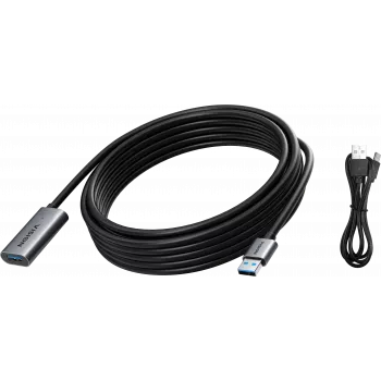 VISION TC 5MUSB3.0EXT+/BL Cavo di prolunga attivo USB 3.0 5 m USB-A maschio/femmina nero argento