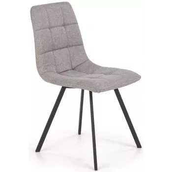 Sedia visitatore V-CH-K/402-KR-POPIEL Tessuto grigio Acciaio cromato Impilabile