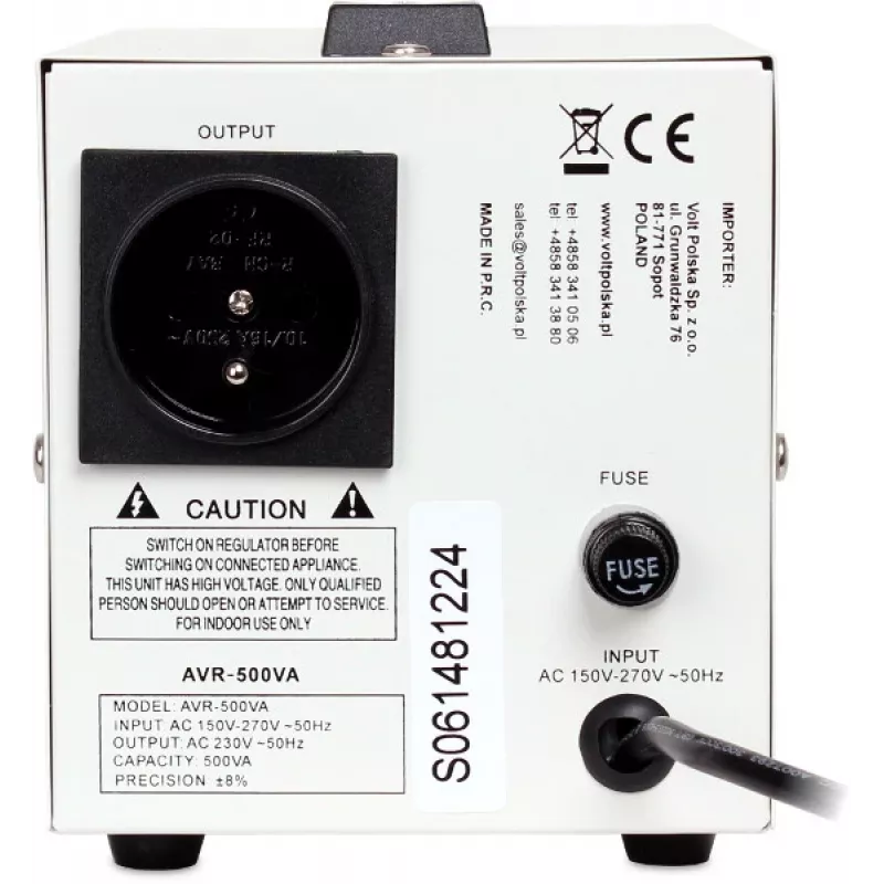 VOLT POLSKA AVR 500 Stabilizzatore di tensione 500VA