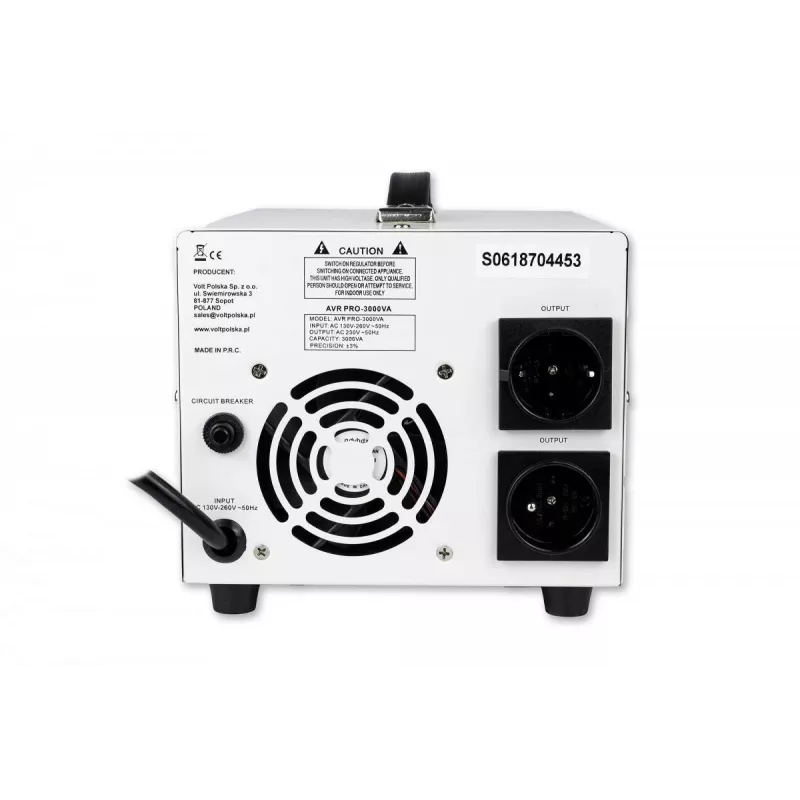 Volt Polska AVR PRO 3000VA stabilizzatore di tensione 3%