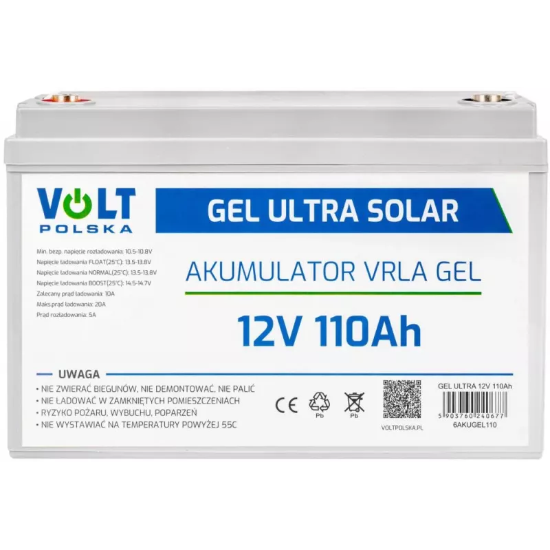 VOLT POLSKA GEL VPRO batteria solare 12V 110Ah
