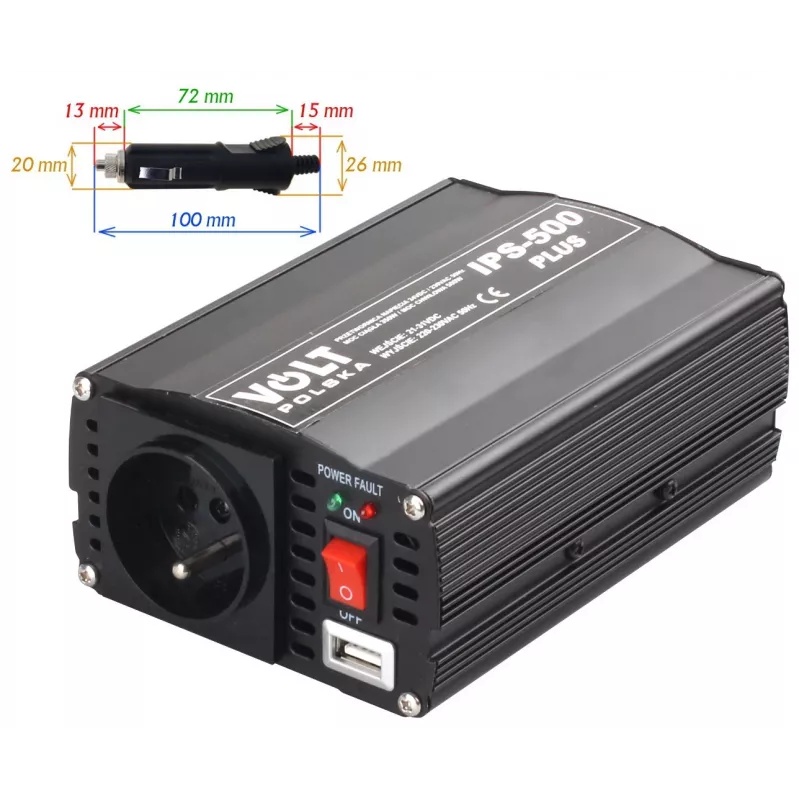 VOLT POLSKA Inverter IPS-500 PLUS 24V / 230V 350/500 W