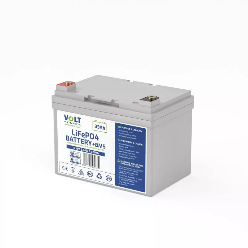 VOLT POLSKA Batteria ricaricabile LiFePO4 12,8V 33Ah 30A