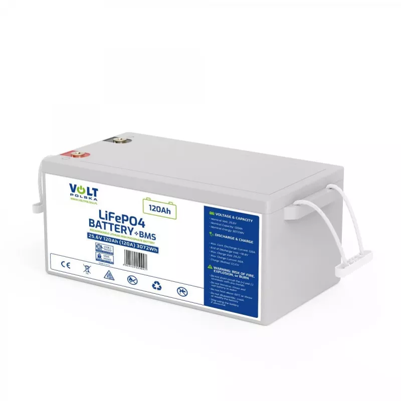VOLT POLSKA Batteria ricaricabile LiFePO4 24V 120Ah 120A
