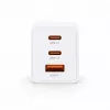 Voltage GaN 67W caricabatterie da parete, 2x USB-C e 1x USB-A, PD 3.0, QC 3.0, PPS, spina EU, bianco
