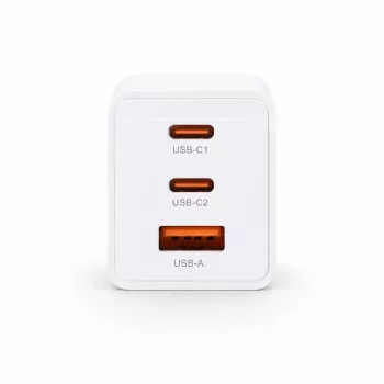 Voltage GaN 67W caricabatterie da parete, 2x USB-C e 1x USB-A, PD 3.0, QC 3.0, PPS, spina EU, bianco