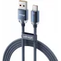 VOLTAGE PureCrystal Cavo di ricarica rapida 66W USB-A su USB-C 1m blu
