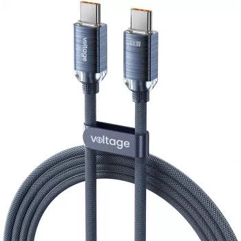 VOLTAGE PureCrystal Cavo USB-C a USB-C 100W PD 1m blu