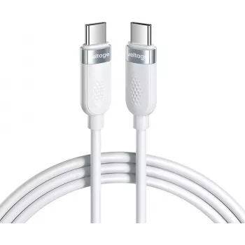 VOLTAGE VEKS100CC100WE cavo USB-C a USB-C in silicone 100W PD 1 m bianco