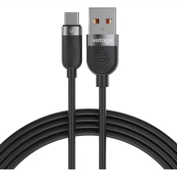 VOLTAGE VEKS66AC100BK cavo USB-A su USB-C in silicone 66W PD 100 cm nero
