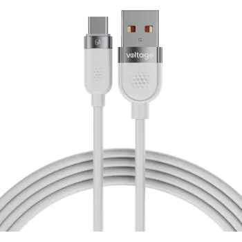 VOLTAGE VEKS66AC100WE cavo ricarica rapida USB-A su USB-C in silicone 66W PD 1 m bianco