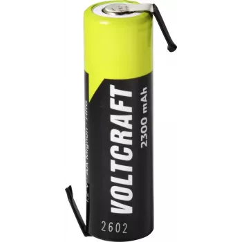 VOLTCRAFT batteria ricaricabile AA NiMH 1,2 V 2300 mAh con linguette di saldatura a Z, alta corrente, pronta all'uso, confezione da 1 VC-17666050