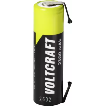VOLTCRAFT batteria ricaricabile AA NiMH 1,2V 2300mAh alta corrente con linguetta di saldatura a U, pronta all'uso, confezione da 1 VC-17666045