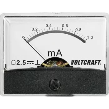 VOLTCRAFT AM-60X46/1MA/DC strumento di misura analogico da incasso, corrente continua 0-1 mA, galvanometro a bobina mobile, 46x60 mm