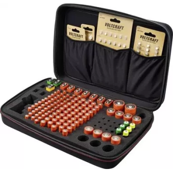 Voltcraft BB-146-1 Contenitore per batterie per 146x batterie AAA AA C D 9V, 410x270x90 mm