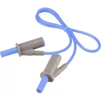 VOLTCRAFT cavo di misura di sicurezza altamente flessibile [spina a lamelle 4 mm - spina a lamelle 4 mm] 0,5 m blu MSB-501 10 A (VC-8063410)