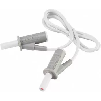 VOLTCRAFT cavo di misura di sicurezza altamente flessibile [spina a lamelle 4 mm - spina a lamelle 4 mm] 0,75 m bianco MSB-501 10 A (VC-8063515)