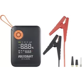 VOLTCRAFT avviatore VC-CJS76 VC-16024485 300 A 12 V con stazione di ricarica, 2 uscite 12V, 2 USB, torcia LED, display LCD