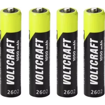 VOLTCRAFT batteria ricaricabile Micro (AAA) NiMH 1050 mAh 1,2 V Ready to Use, confezione da 4 (VC-17275425)