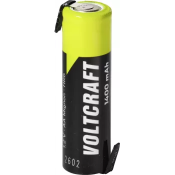 VOLTCRAFT batteria ricaricabile Mignon AA NiMH 1,2 V 1400 mAh High-Current con linguetta di saldatura a Z, Ready to Use (1 pz.) VC-17666040