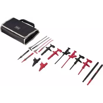 VOLTCRAFT MLSet-100 Set cavi di misura con connettori a banana impilabili 4 mm, pinze a coccodrillo, punte di prova, boccole 4 mm, 1,2 m, rosso/nero VC-18652745