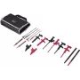 VOLTCRAFT MLSet-100 Set cavi di misura con connettori a banana impilabili 4 mm, pinze a coccodrillo, punte di prova, boccole 4 mm, 1,2 m, rosso/nero VC-18652745