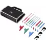 VOLTCRAFT MLSet-140 set di cavi di misura, connettori maschio impilabili 4 mm, 1,5 m, rosso/blu/verde, con pinze a coccodrillo e puntali VC-18652740