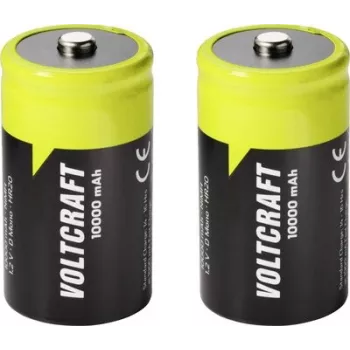 VOLTCRAFT batteria ricaricabile Mono (D) NiMH 10000 mAh 1,2 V Ready to Use, confezione da 2 VC-17275505