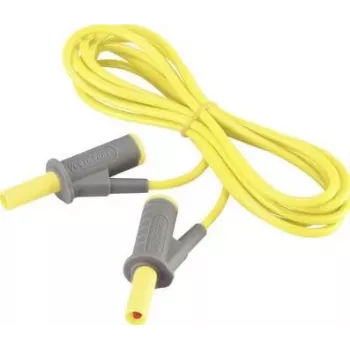 VOLTCRAFT MSB-501 cavo di misura di sicurezza, banana impilabile 4 mm a banana impilabile 4 mm, 2 m, giallo, CAT III 1000 V / CAT IV 600 V, 16 A VC-8063480
