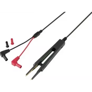VOLTCRAFT MSL-503-2 set di puntali, connettore maschio di sicurezza 4 mm su connettore maschio di sicurezza 4 mm, 39 cm, 10 A, 1000 V, CAT III/IV, nero/rosso, 2 puntali VC-18654460
