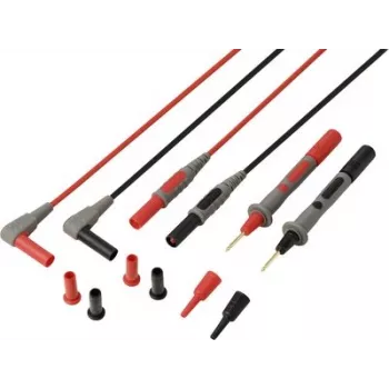 VOLTCRAFT MSL-820 cavi di misura premium in PVC, contatti dorati, 1,2 m, 1 coppia (rosso/nero) VC-17312685