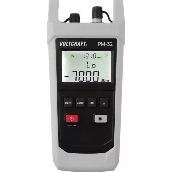 VOLTCRAFT PM-32 misuratore di potenza ottica tester fibra ottica -70 a +10 dBm, 850-1625 nm, InGaAs, universale 2,5 mm FC/SC/ST VC-11499080