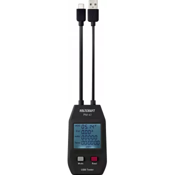 VOLTCRAFT PM-41 multimetro digitale USB con puntali, True RMS, CAT III 600 V, 4000 counts, autorange, data hold, min/max, relativo, retroilluminazione, interfaccia PC VC-11909305