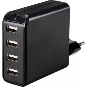 VOLTCRAFT UC-4AXX001 caricabatterie USB 24 W 4x USB-A nero per interni