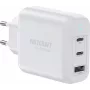 VOLTCRAFT UC-70W001 caricabatterie da parete GaN USB 70W 2x USB-C PD 3.2 + 1x USB-A ricarica rapida bianco VC-18791125