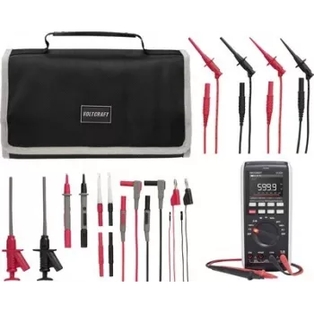 VOLTCRAFT VC-831 multimetro digitale True RMS con set di puntali MLSet-120 e custodia VC-12884320+VC-18652750