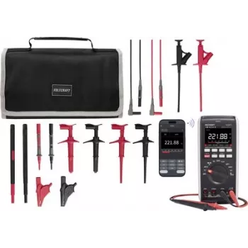 VOLTCRAFT VC-871 multimetro digitale True RMS con set di puntali MLSet-100 e custodia VC-12884335+VC-18652745