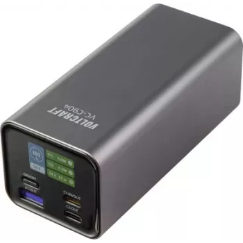 VOLTCRAFT VC-C904 power bank 20000 mAh USB PD 100 W grigio opaco display LCD
