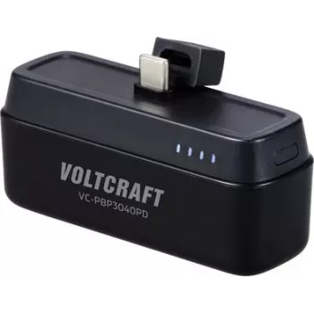VOLTCRAFT VC-PBP3040PD Power bank 4500 mAh USB-C PD Li-Ion nero opaco con indicatore di stato