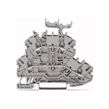 WAGO 2000-2231 morsetto passante a doppio livello, L/L, grigio, 2,5 mm², 800 V, 24 A, guida DIN