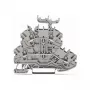 WAGO 2000-2231 morsetto passante a doppio livello, L/L, grigio, 2,5 mm², 800 V, 24 A, guida DIN