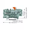 WAGO 2002-1671 Morsetto di sezionamento e prova a 2 conduttori con Push-in CAGE CLAMP, grigio