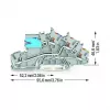 WAGO 2203-7541 morsetto di installazione con separatore N, NT/L/PE, grigio