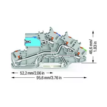 WAGO 2203-7641 morsetto di installazione modulare, multistrato, con separatore N, NT/L/PE, grigio